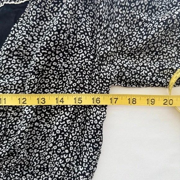 Anthropologie Floral Print Dress Long Sleeve‎ Mini Dress Black Gray S - Picture 7 of 12